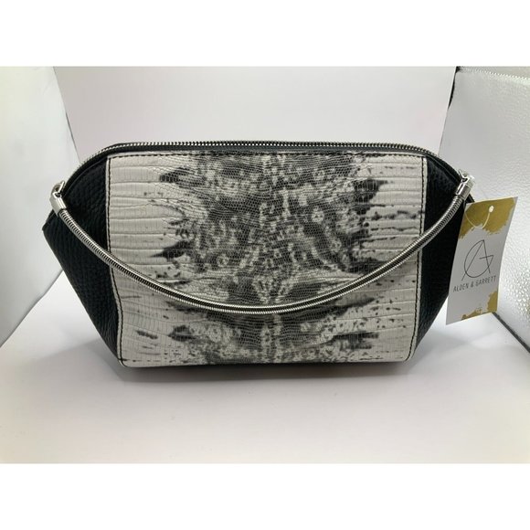 Alexander Wang White & Black Snakeskin Leather Embossed Small Clutch Purse - Picture 3 of 8
